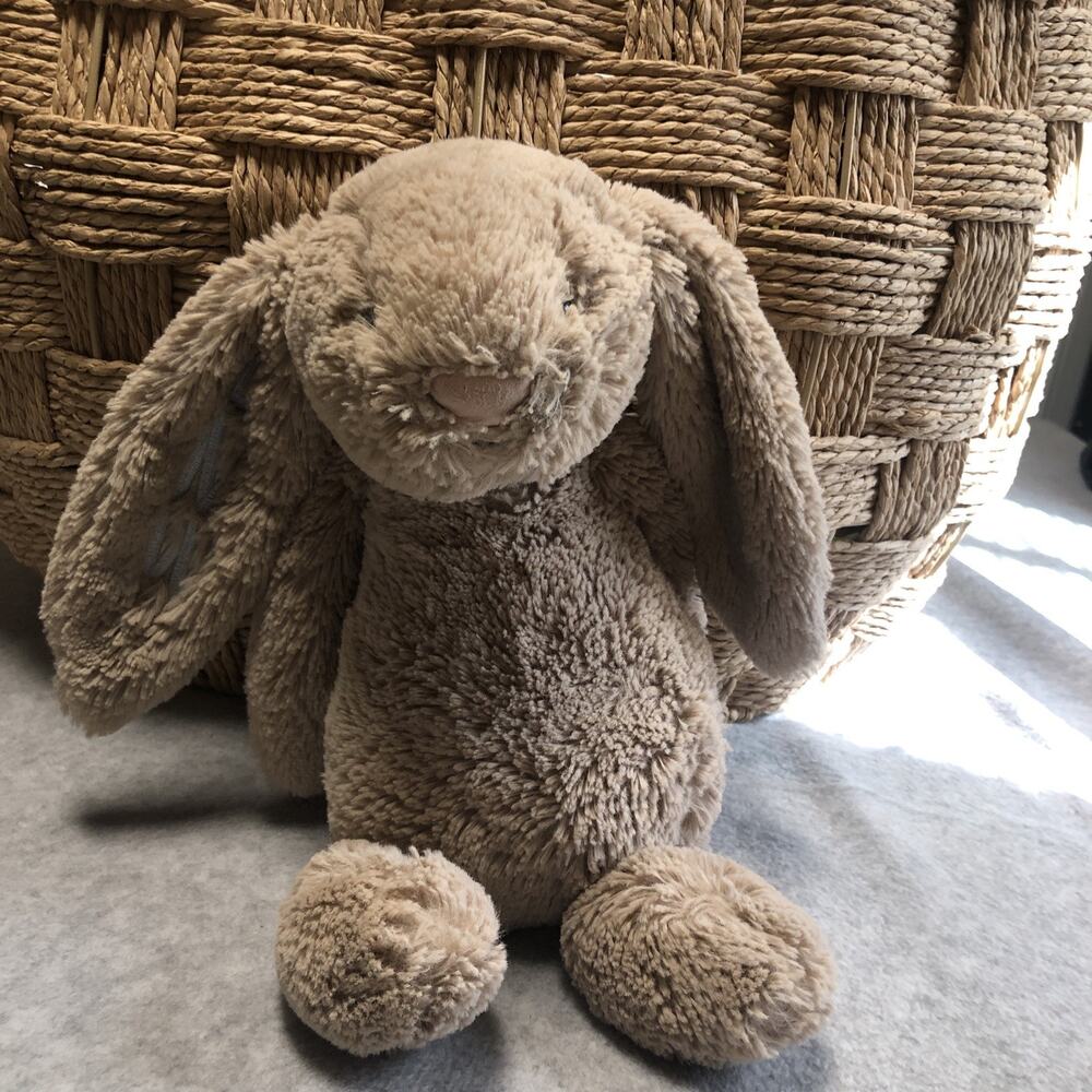 Jellycat London Bashful Bunny Rabbit Beige 12" Plush Stuffed Animal Doll Toy Med
